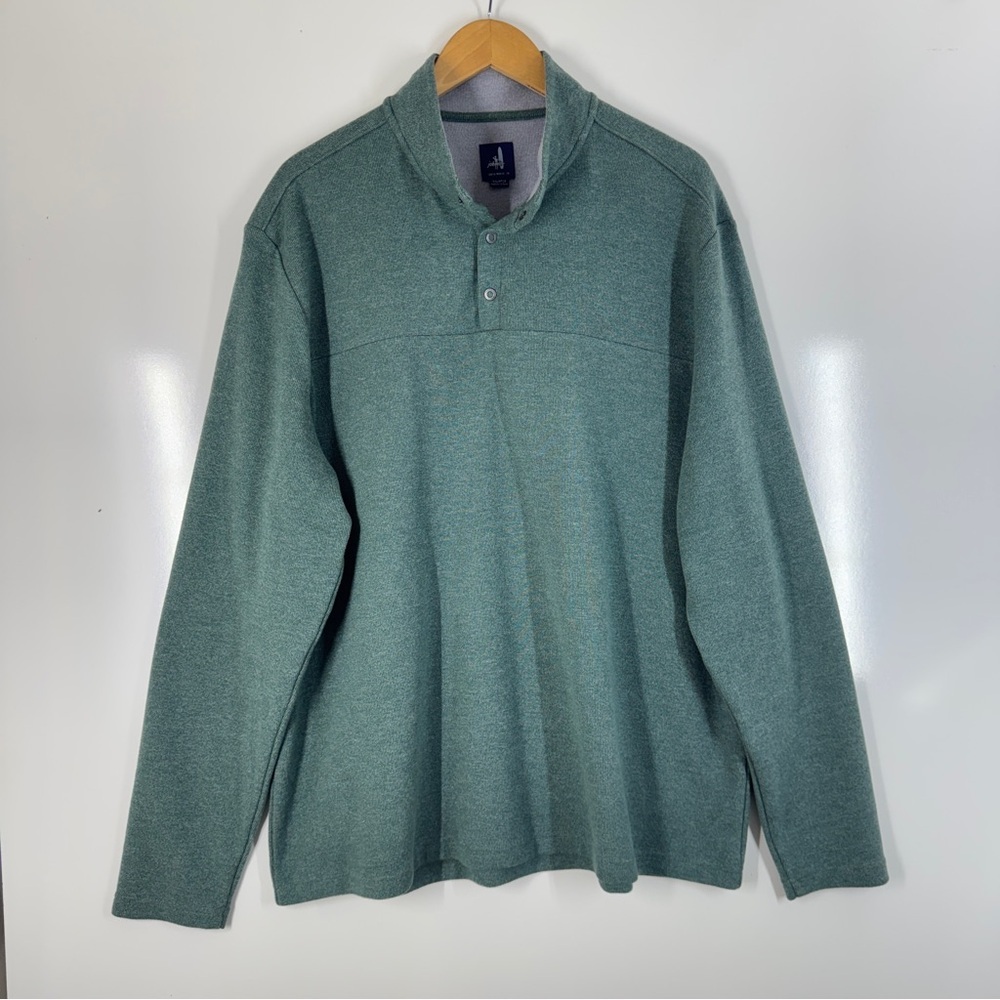 Johnnie-O Green Collared Pullover Sweatshirt Casual Performance XXL Casual Golf